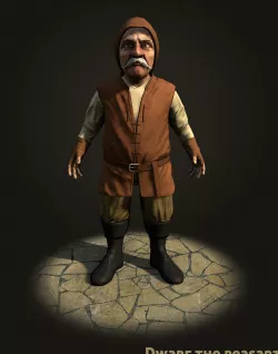 Dwarf the peasant Low-poly  3D model