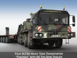 Faun STL-56 - Heavy Duty Tractor with 52 ton Semi-Trailer 3D model