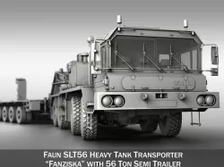Faun STL-56 - Heavy Duty Tractor with 52t Semi-Trailer 3D model