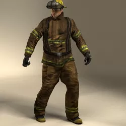 Firefigther Rigged 3D model