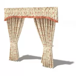 Floral Haning Curtains 3D model