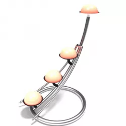 Futuristic Metallic Lamp 3D model