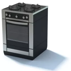 Gray Gas Stove 3D model