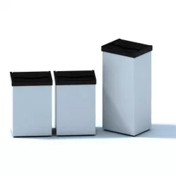 Gray Trash Bins 3D model