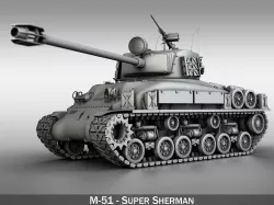 M-51 Super Sherman  3D model