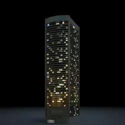 Night Skyscraper Lit Up 3D model