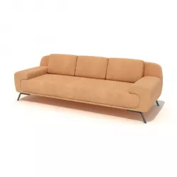 Orange Suede Modern Couch 3D model