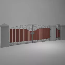 Ornamental gate and fencing module 3D model