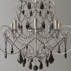 Ornate Beaded Chandelier 2 3D model