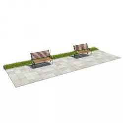 Outdoor Walkway With Benches 3D model