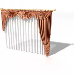 Pink  Colored Curtains 3D model