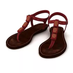 Red Leather Sandals 3D model