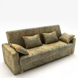 Retro Ornamented Couch 3D model