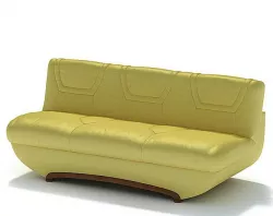 Retro Yellow Leather Couch 3D model