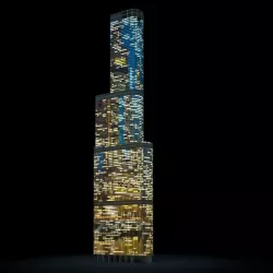 Skyscraper At Night 3D model