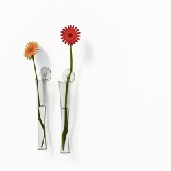 Sleek Wall Mounted Flower Vases 3D model