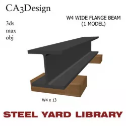 W4 Wide Flange Beam 3D model