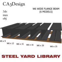 W6 Wide Flange Beam 3D model