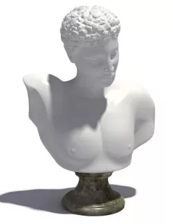 White Human Head Sculpture 3D model