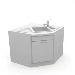 White Kitchen Sink 3D model