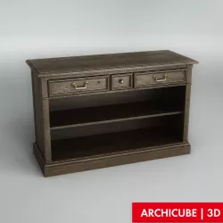 Wooden console 3D model
