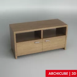 Wooden console 3D model