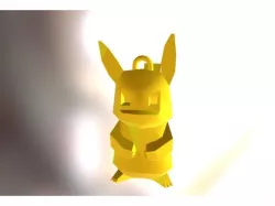 Pikachu LowPoly - Porte clef