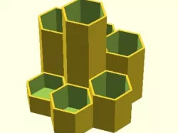 Parametric Hex Pen Holder