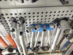 Tubular Angled Socket Wrench holder for pegboard