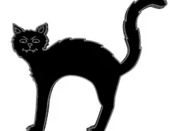 Black Cat Refrigerator Magnet - Halloween