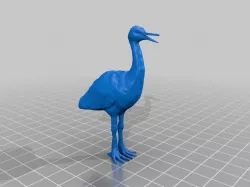 Crane with open beak
