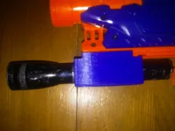 Nerf Tactical Rail mount for Mini Maglite flashlight