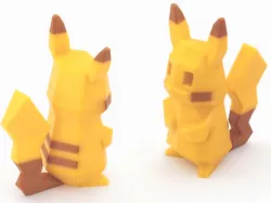 Low-Poly Pikachu  - Multi and Dual Extrusion version