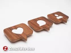 Real Wood Like/Comment/Follower Badges cnc/laser
