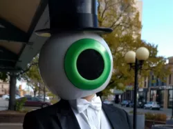 The Residents Eyeball Helmet Mask,Top Hat & Cane Topper