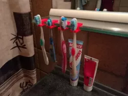Toothbrush holder for 8mm glass shelf