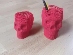 Wireframe Skull Pencil Holder (full background)