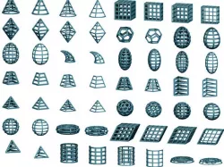 Collection of 17 Wireframe Geometric Shapes