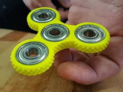Knurled Tri-Spinner EDC Fidget Widget / Triple Bearing Spinner