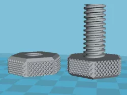 Coarse Knurled Bolt and Nut with Acme Threads