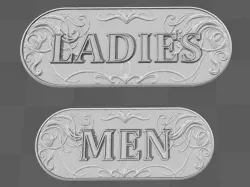 Fake LADIES room / MEN's room signs