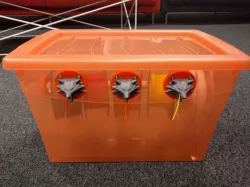Filament feeder, spool holder: Dry box with spout - The Witcher medallion