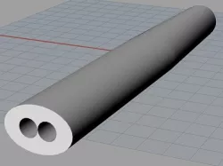 Hilt grip with oval profile and double core holes.