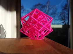 Lattice Cube 3D Printer Torture Test & Heart inside