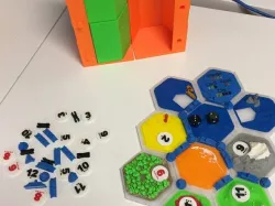 Settlers of Catan Dual Extrusion Complete Original & 5-6 Player Expansion with magnetic tile bases and full storage case