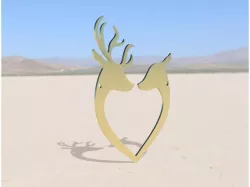 Deer Couple Heart Necklace