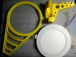 Slim LED Panel Lamp set (Round-shape Down light) - DIY Frame with Snap-type Holder/Hanger (Wanhao i3 and Large Bed Printer)
