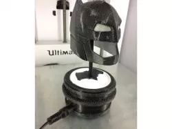 Bat signal display stand for minature bat suit helm