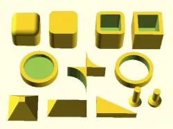 primitive compounds for OpenSCAD, partial hollow