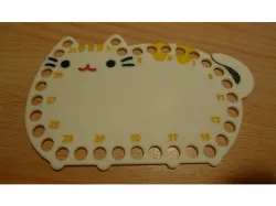 Pusheen cross stitch thread organizer